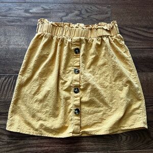 Mustard Yellow Button-Front Women's Skirt